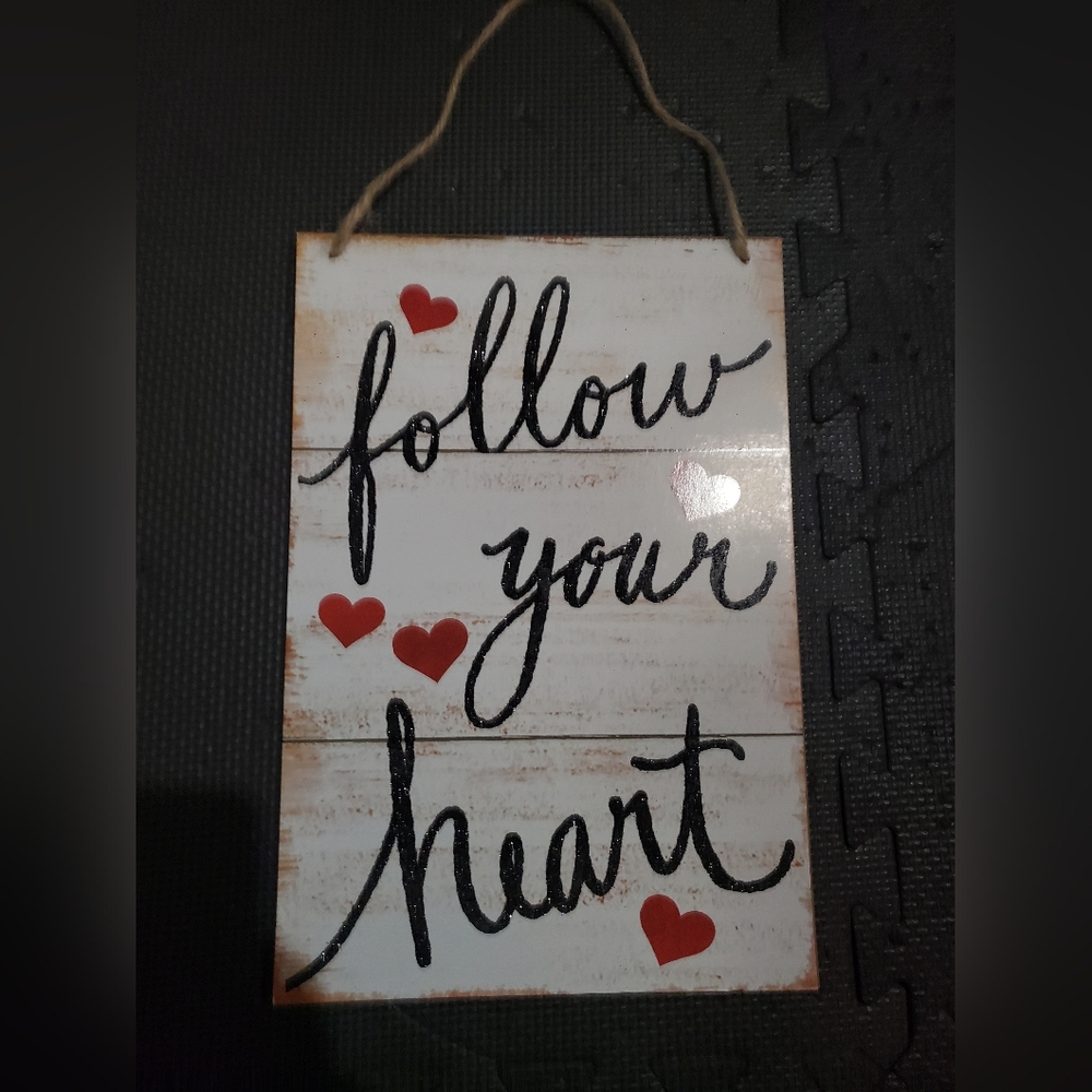 Follow Your Heart Wall Decor - White and Red